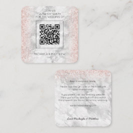 Bröllbjudan för QR-koden Ro Guld Fyrkantigt Visitkort