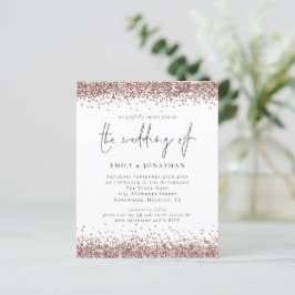 Bröllbjudan för QR-koden Ro Guld Glitter
