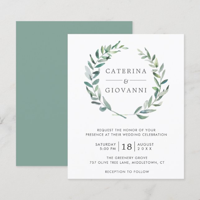 Bröllbjudan för ren grön budget (Fram/baksida)