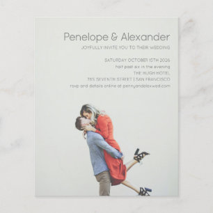 Bröllbjudan för Roligt av budgeterat modernt fotoö