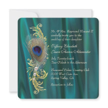 Bröllbjudan för taeatatin och peacock Feather-bröl