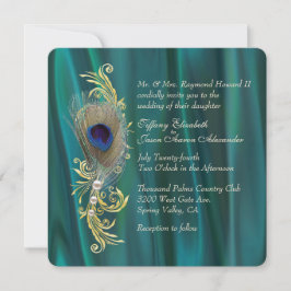 Bröllbjudan för taeatatin och peacock Feather-bröl Inbjudningar