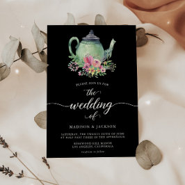 Bröllbjudan för tea Party teme i vattenfärgen Tea Inbjudningar