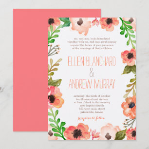 Bröllbjudan för vattenfärg Canopy Wedding Inbjudningar