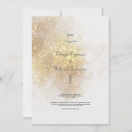 Bröllbjudan för vattenfärgsformer i Ro Glitter Inbjudningar