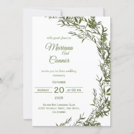 Bröllbjudan Garden Greenery Watercolor Wedding Inbjudningar
