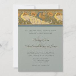 Bröllbjudan om fågelbörd i Parad Art nouveau Inbjudningar