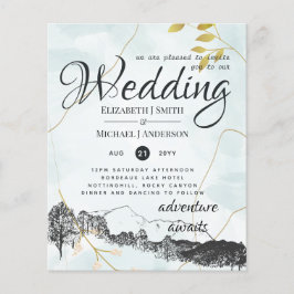 Bröllbjudan om lägsta budget för Rustic Mountains Flygblad