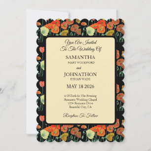 Bröllbjudan Pansy Watercolor Flower Blommigt Weddi Inbjudningar