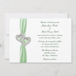 Bröllbjudan till anpassningsbar Lime Hearts-bröllo Inbjudningar