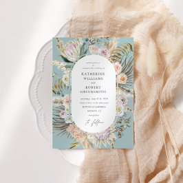 Bröllbjudan till Blommigt av Bohemian Teal Elegant Inbjudningar