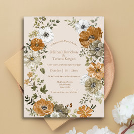 Bröllbjudan till blommigt av elegantens vattenfärg