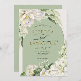 Bröllbjudan till blommigt av elfenben i elegant inbjudningar