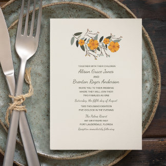 Bröllbjudan till Blommigt för blandad familjepige Inbjudningar