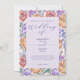 Bröllbjudan till Blommigt på engelska Cottage Vict Inbjudningar