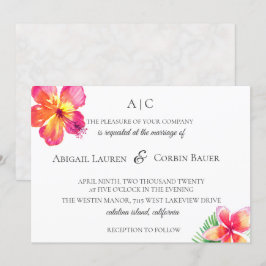 Bröllbjudan till Blommigt på tropiska öar Inbjudningar