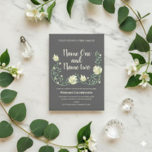 Bröllbjudan till blommigten Art nouveau stil mörk