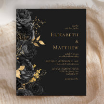 Bröllbjudan till Blommigten Guld Mörk för budget, 