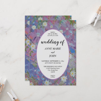 Bröllbjudan till Blommigten i Vår Wonderland Inbjudningar