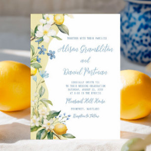 Bröllbjudan till Blommigten La Dolce Vita Lemon Inbjudningar