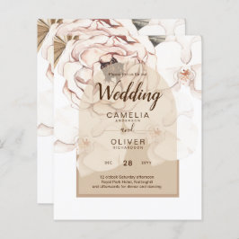 Bröllbjudan till Blommigten LeahG  Rosa Champagne