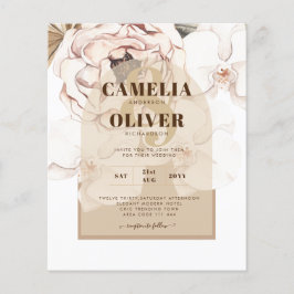 Bröllbjudan till Blommigten LeahG  Rosa Champagne Flygblad