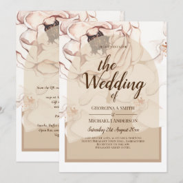 Bröllbjudan till Blommigten LeahG  Rosa Champagne Inbjudningar