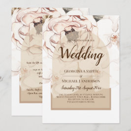 Bröllbjudan till Blommigten LeahG  Rosa Champagne Inbjudningar