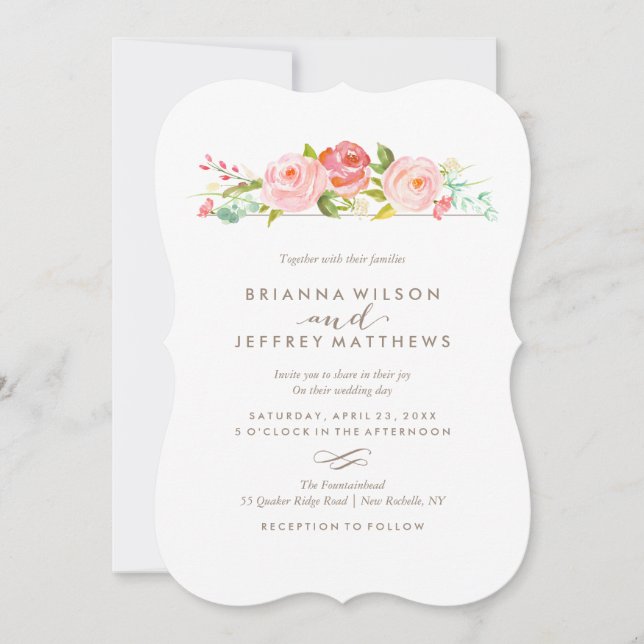 Bröllbjudan till Blommigten ro Garden  Inbjudningar (Framsida)