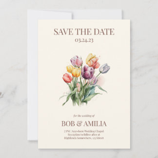 Bröllbjudan till Blommigten Rustic Wedding i vatte Inbjudningar