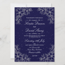 Bröllbjudan till Blommigten Silver Ornate Inbjudningar