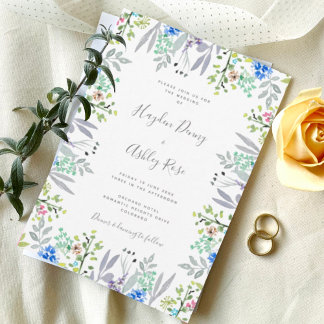 Bröllbjudan till Boho-romantisk blommigt Inbjudningar