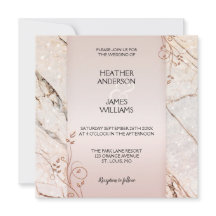 Bröllbjudan till borgmästaren i Marble Blommigt Ro