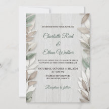 Bröllbjudan till botaniskt Rustic Watercolor Weddi