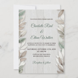 Bröllbjudan till botaniskt Rustic Watercolor Weddi Inbjudningar
