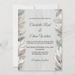 Bröllbjudan till botaniskt Rustic Watercolor Weddi Inbjudningar