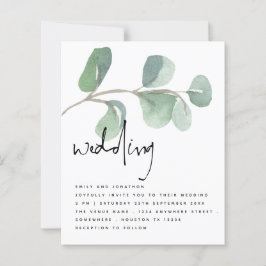 Bröllbjudan till BUDGET Eucalyptus Elegant-skript