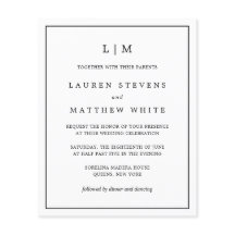 Bröllbjudan till budget för svartvit Elegant