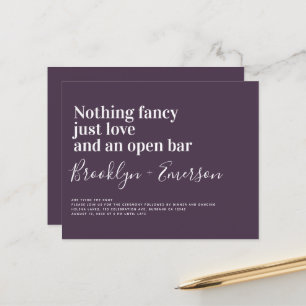 Bröllbjudan till BUDGETEN Lustigt typografi