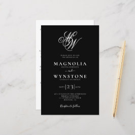 Bröllbjudan till budgetmonogram QR-kodinformation 