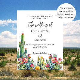 Bröllbjudan till Cactus blomsterbudget Flygblad