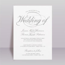 Bröllbjudan till chic Faux Silver Foil Script Wedd