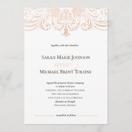 Bröllbjudan till Chicen Ro Guld Faux Foil Boho Inbjudningar