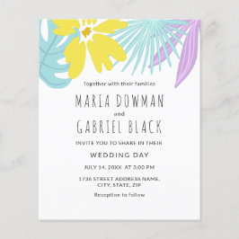 Bröllbjudan till Chicen Tropiska botaniska löv Flygblad