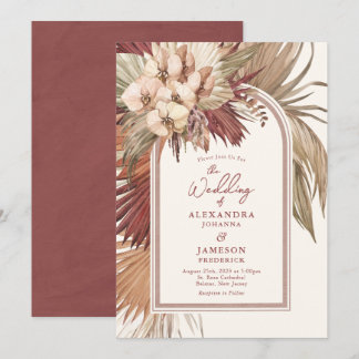 Bröllbjudan till Cinnamon Ro Bohemian Blommigt Wed Inbjudningar
