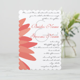 Bröllbjudan till Coral Gerber Daisy Wedding Inbjudningar