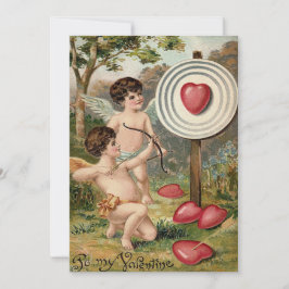 Bröllbjudan till Cupid Heart Bow Arrow-målet Inbjudningar