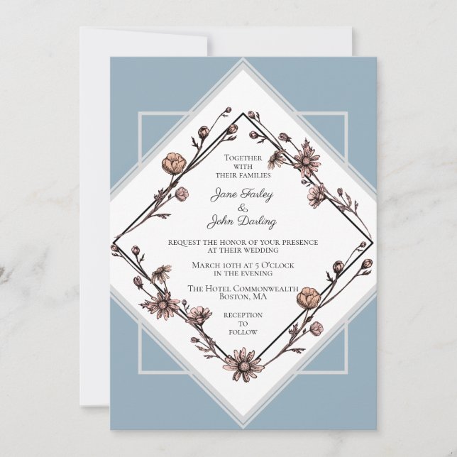 Bröllbjudan till Daisy i Bläck Inbjudningar (Framsida)