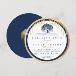 Bröllbjudan till den moderna Willow Träd under Gul Inbjudningar