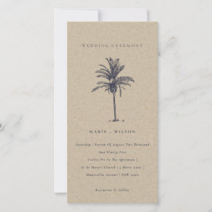 Bröllbjudan till den tropiska Handflatan-marinen K Tack Kort